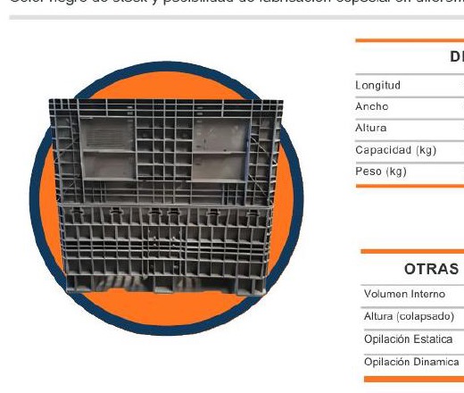 Contenedor 45 × 48 × 44, 45 × 48 × 44 in